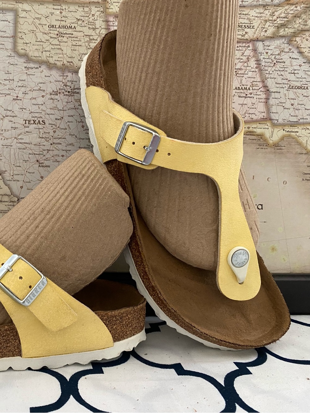Pre-owned Birkenstock Gizeh Sandal in Vegan Version Creamy Yellow 40/9 Women’s